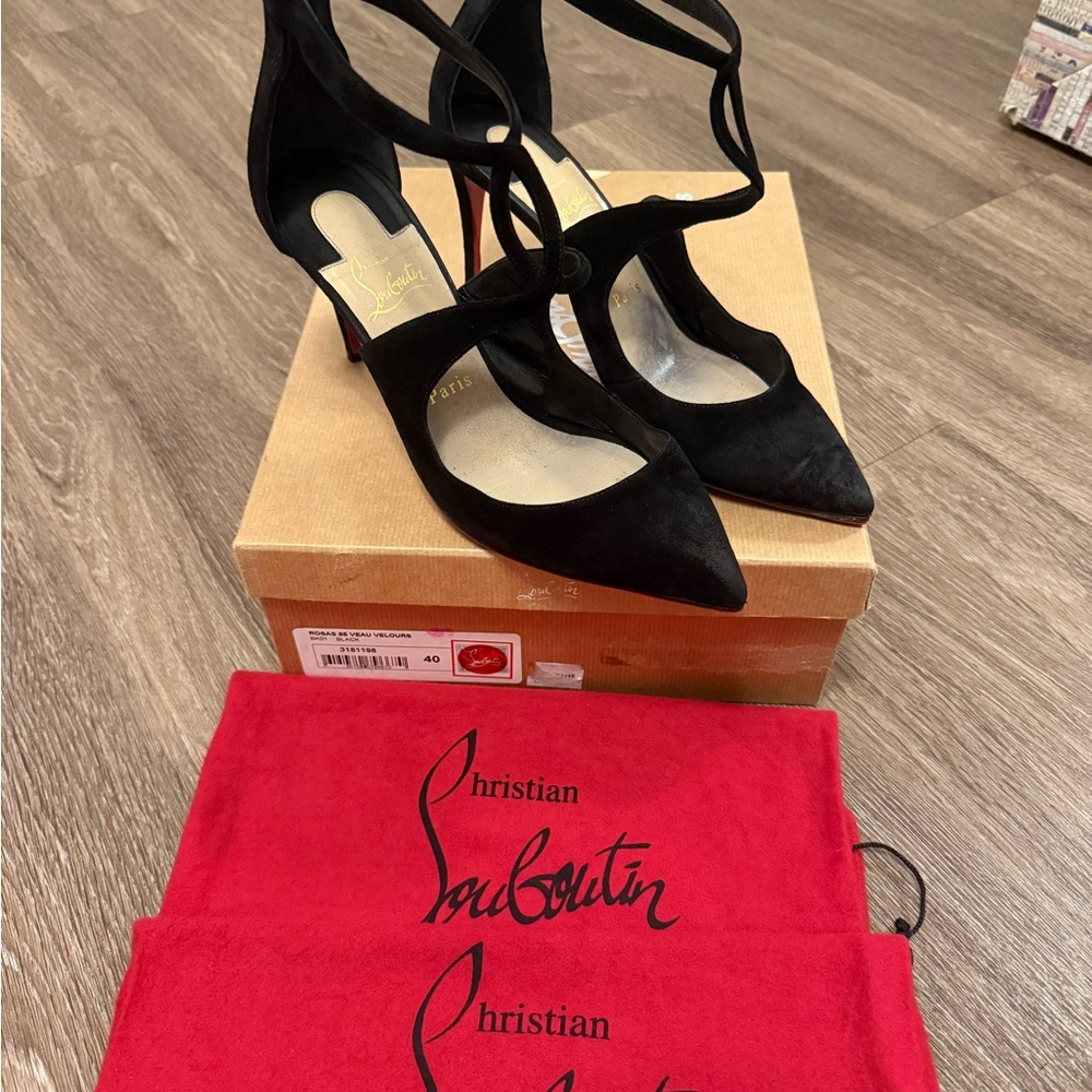 Christian Louboutin Black Suede Heels